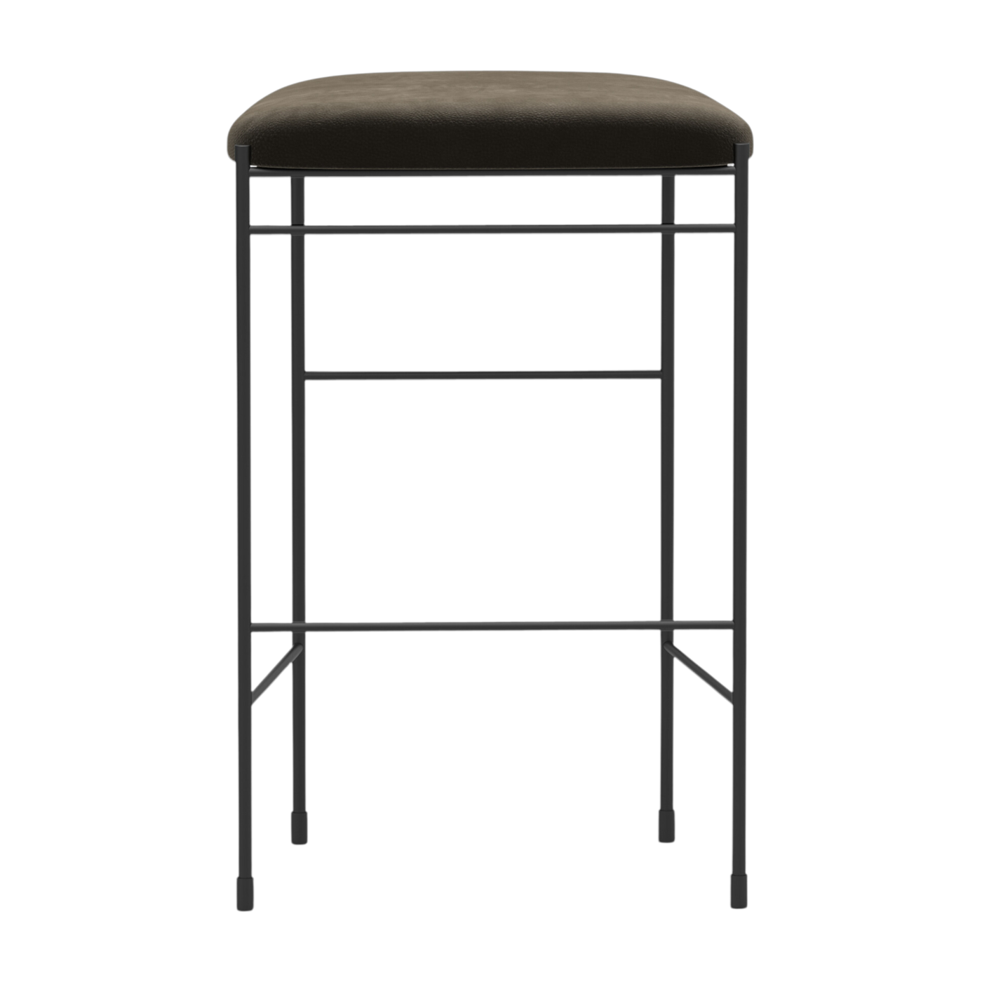 Tabouret de bar en acier et mousse marron 65cm Covent - New works