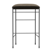 Tabouret de bar en acier et mousse marron 65cm Covent - New works