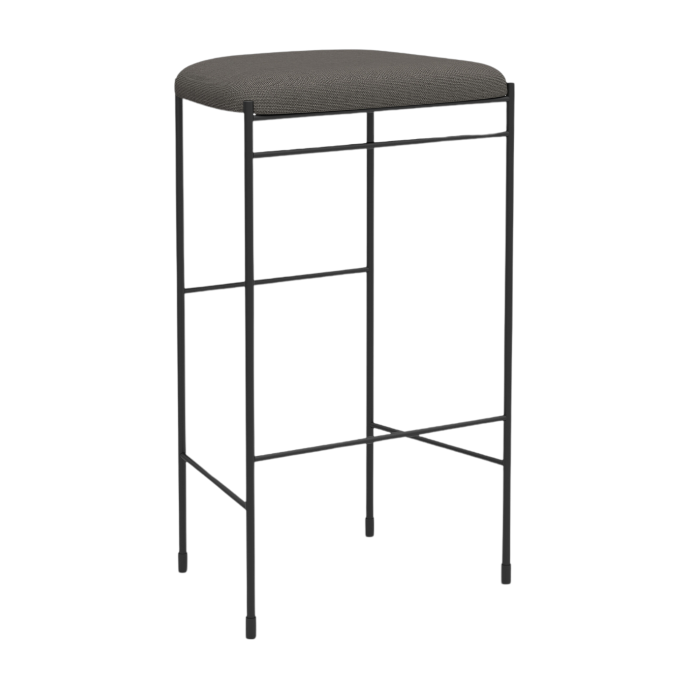 Tabouret de bar en acier et mousse gris 75cm Covent - New works