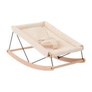 Transat bébé en hêtre massif en coton bio naturel et miel 82x44x39cm Growing Green - Nobodinoz