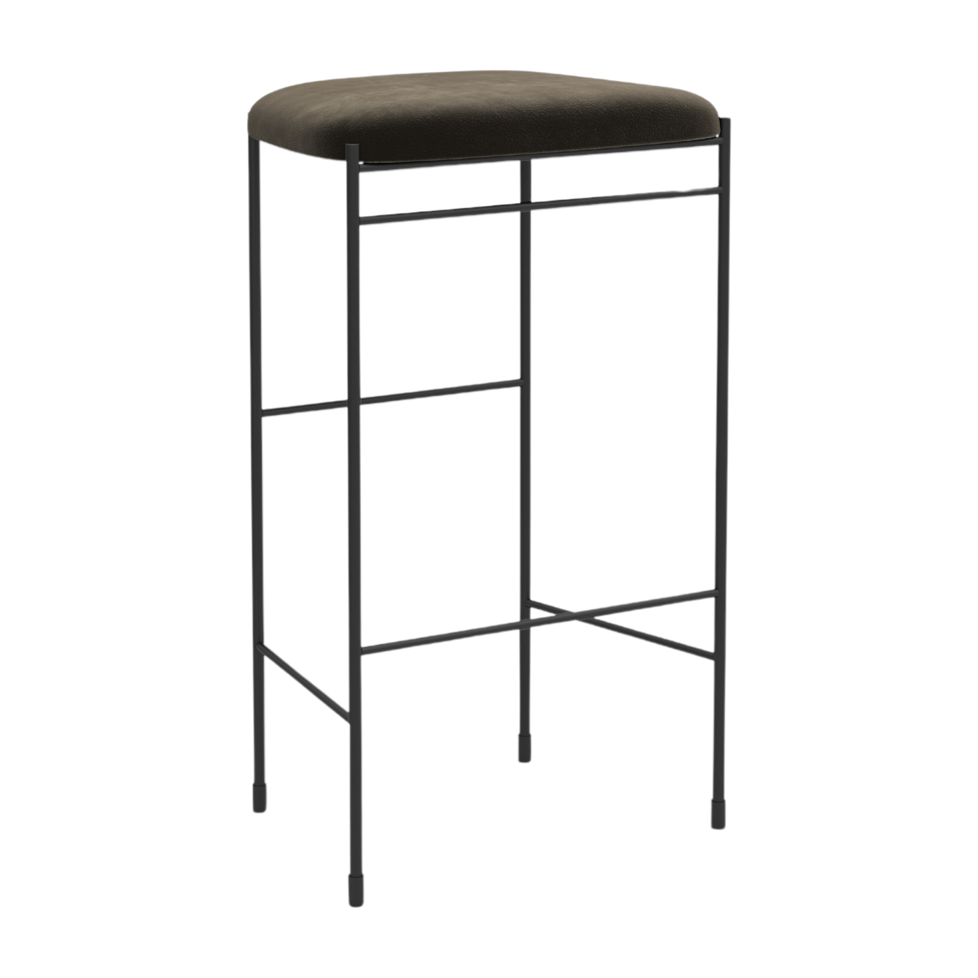 Tabouret de bar en acier et mousse marron 75cm Covent - New works