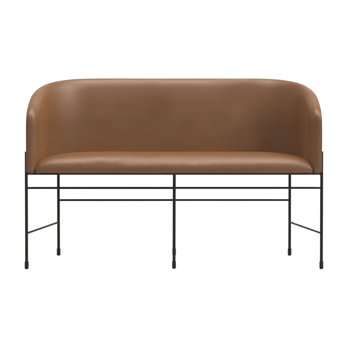 Covent Poltrona a 2 posti in acciaio e tessuto marrone 125 cm - New works