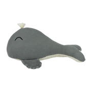 Coussin baleine brodé en coton lavé Wabi-Sabi - Nobodinoz