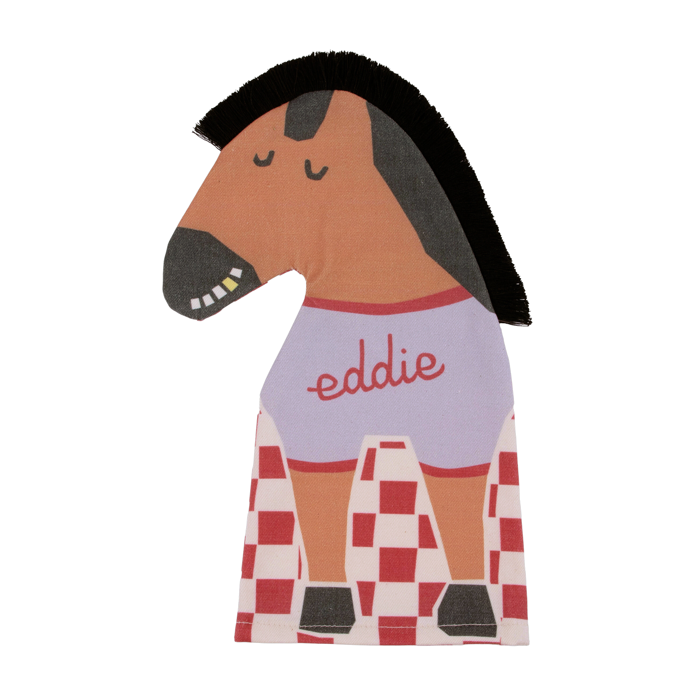 Marionnette en coton bio 25x29cm Eddie le cheval Vibes - Nobodinoz