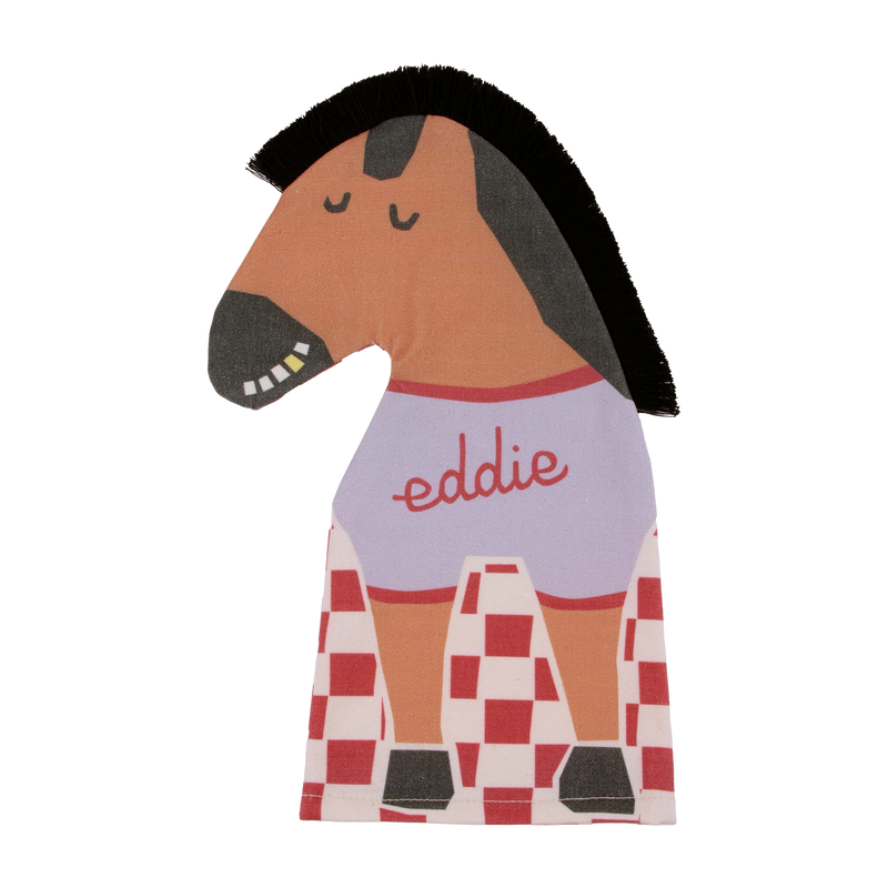 Handpuppe aus Bio-Baumwolle 25x29cm Eddie das Pferd Vibes - Nobodinoz
