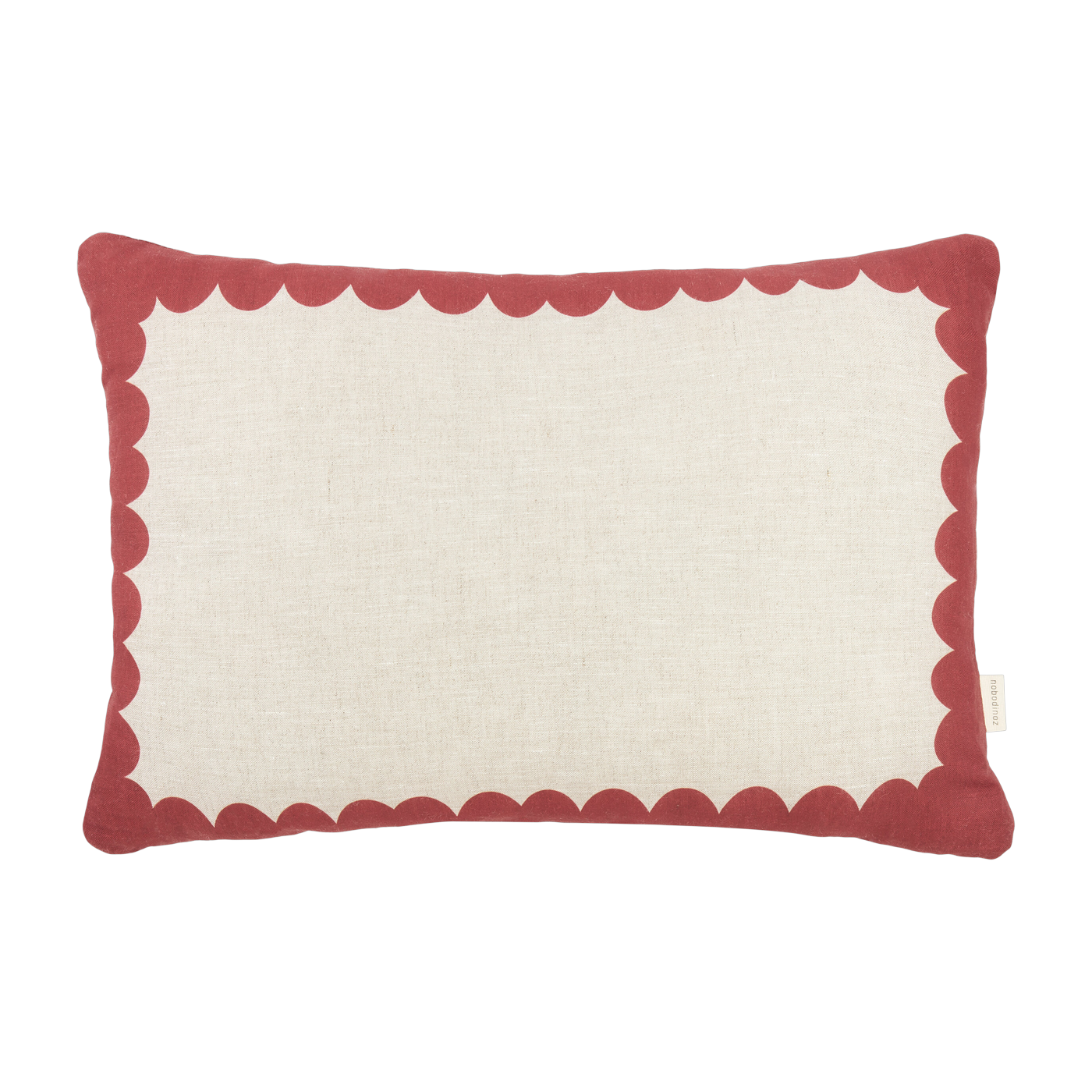 Rechteckiges Kissen aus französischem Leinen Karminrot 45x30x10cm Vibes - - Nobodinoz