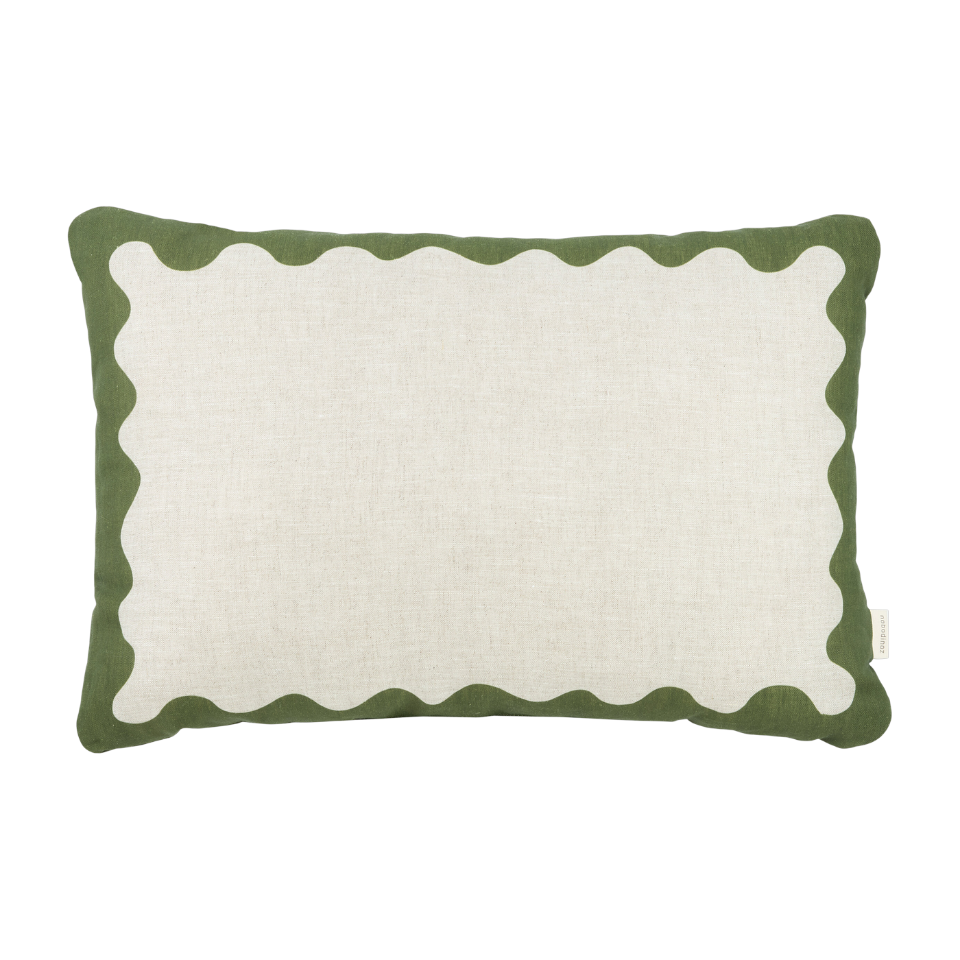 Rechteckiges Kissen aus grünem französischem Leinen 45x30x10cm Vibes - -. Nobodinoz