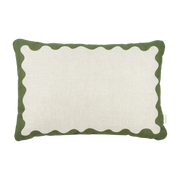 Vibes Cojín rectangular de lino francés verde 45x30x10cm - Nobodinoz
