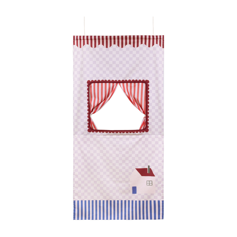 Hängetheater aus Bio-Baumwolle lila 74x150x2cm Checks sweet home Vibes - Nobodinoz