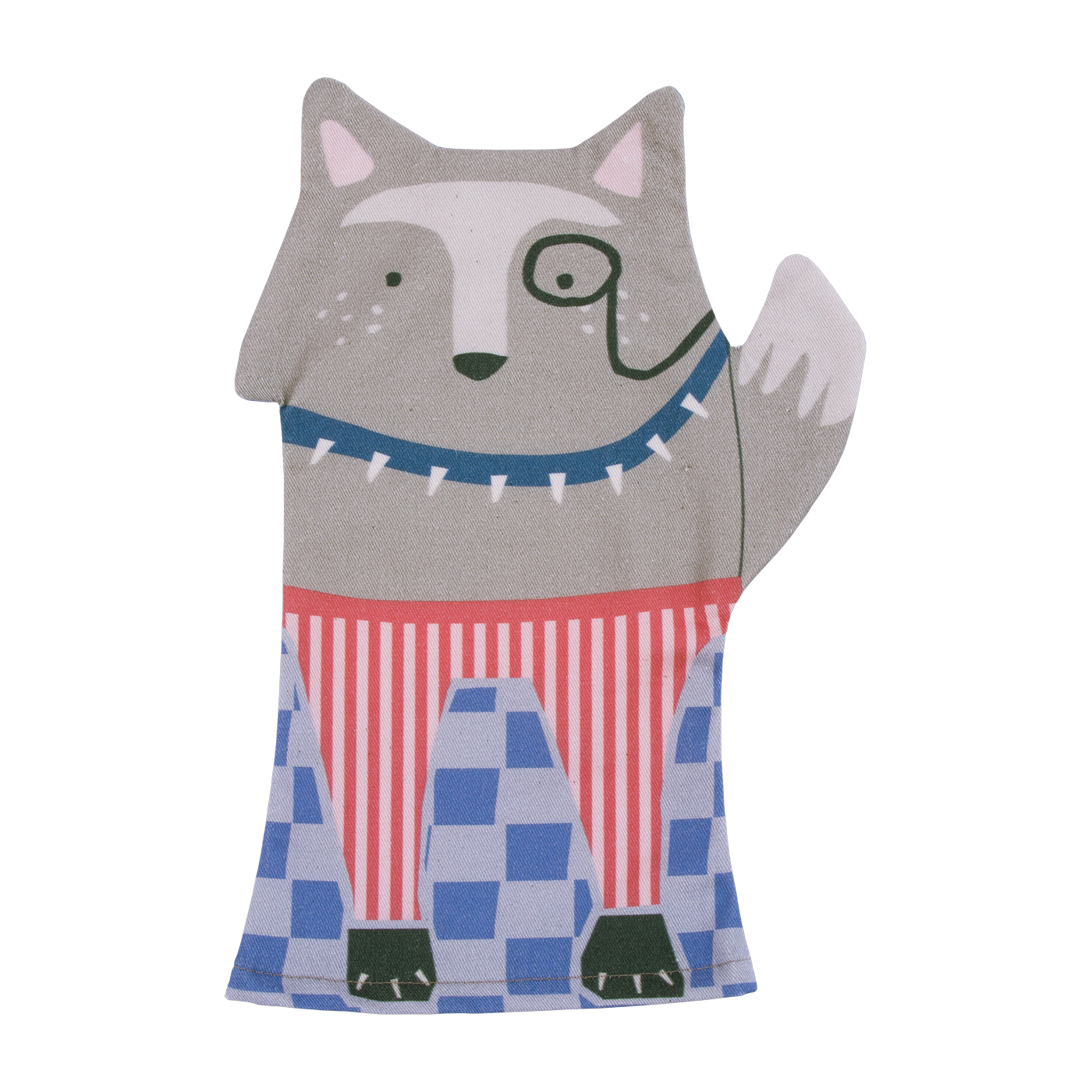Marionnette en coton bio 25x29cm Wolfy Vibes - Nobodinoz