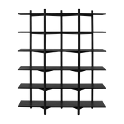 Etagère à 6 rayonnages en frêne massif noir Zig Zag - Hem