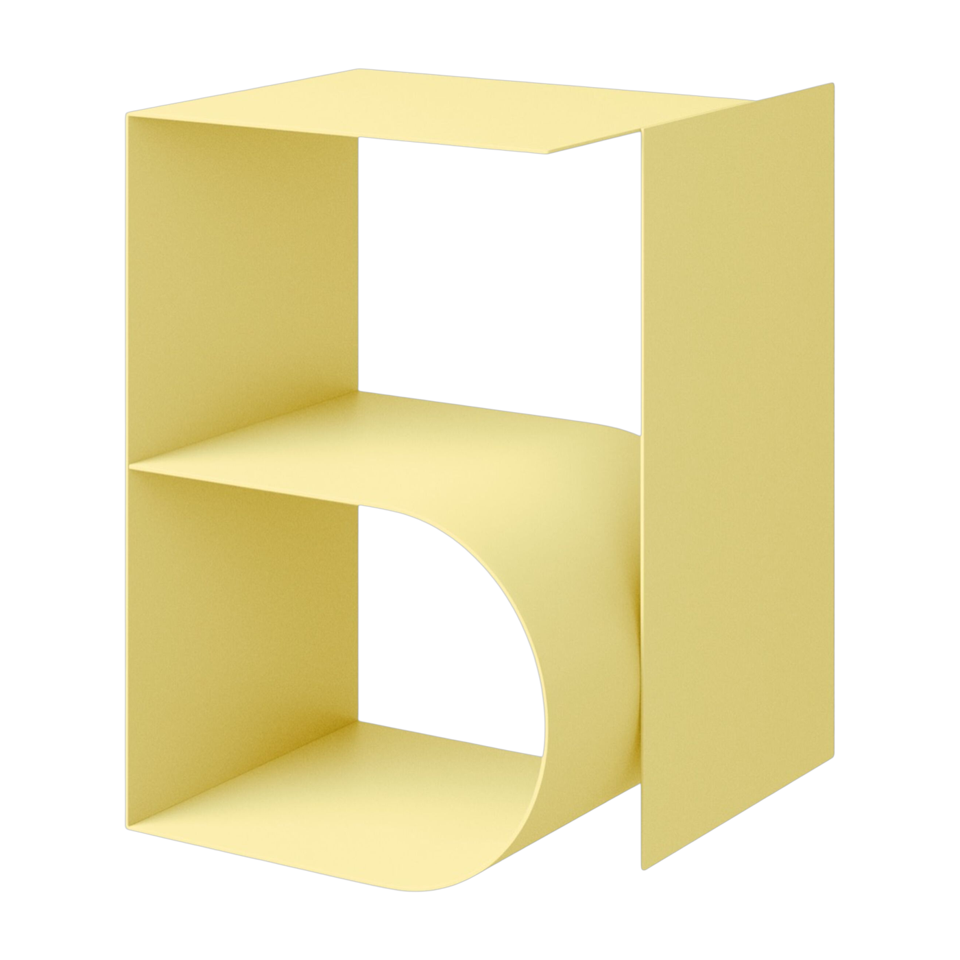 Yellow steel side table 53x43x37cm Glyph - Hem