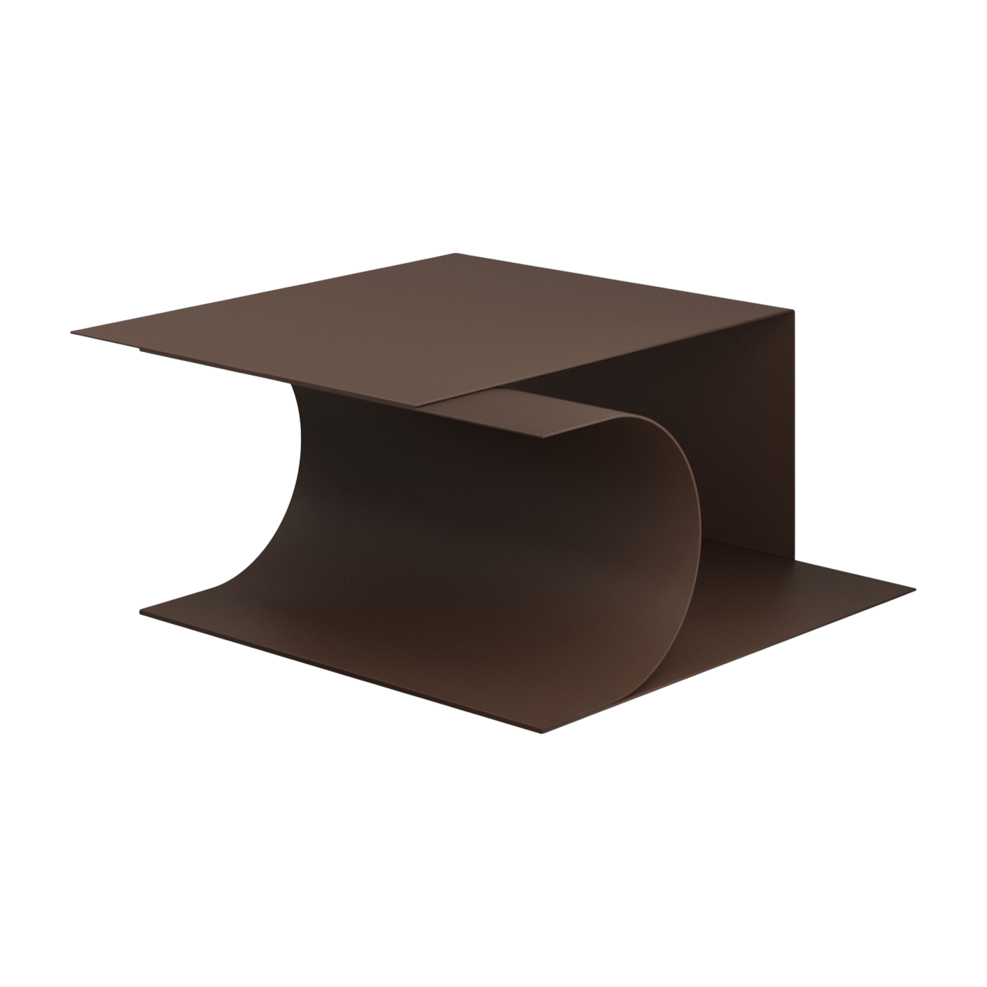 aplha side table in brown steel 66x60x28cm Glyph - Hem