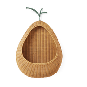 rotin Bolsa de pared trenzada natural en forma de pera - Ferm Living