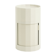 Facet ivory recycled plastic bedside table 38x38x66cm - Hay