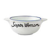 Super Woman white earthenware Breton bowl - Pied de poule