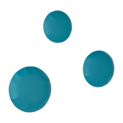 3 décorations murales en acier bleu d'eau mat Pinset - Zieta