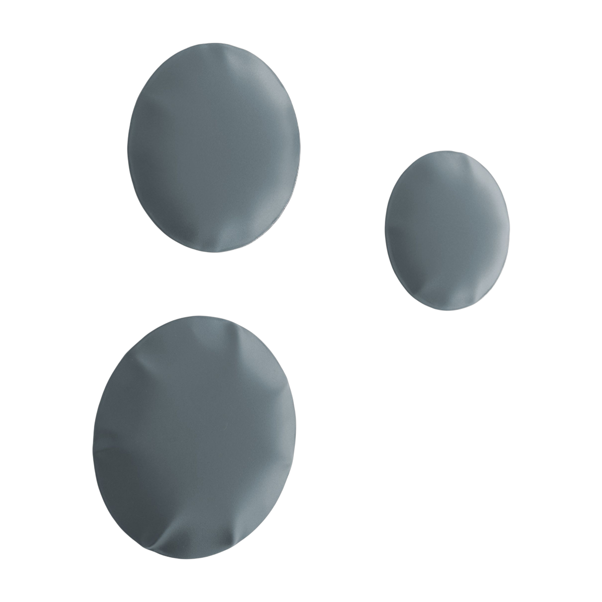 3 décorations wall mounts in grey-blue steel mat Pinset - Zieta