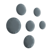 6 décorations grey-blue steel wall mounts mat Pinset - Zieta