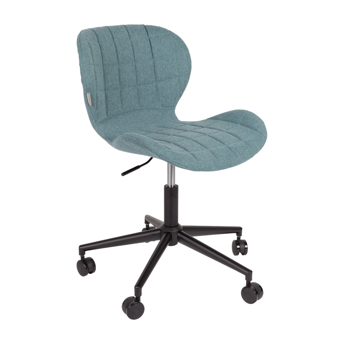 bureau Silla ajustable de hierro negro y poliéster azul 76cm OMG - Zuiver