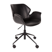 Adjustable chair from bureau in black leather 77, 5cm Nikki - Zuiver