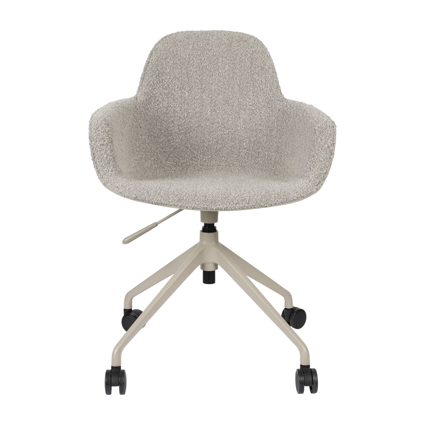 Chaise de bureau avec accoudoirs en aluminium et polypropylène taupe 84,4cm Albert Kuip - Zuiver