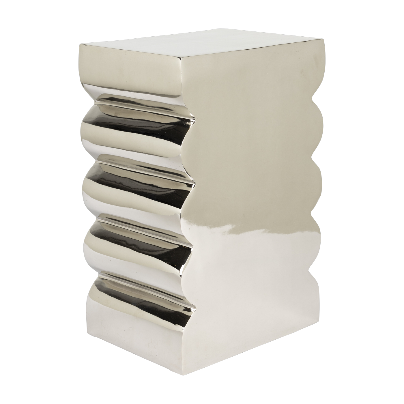 45cm Curves silver aluminum side table - Zuiver