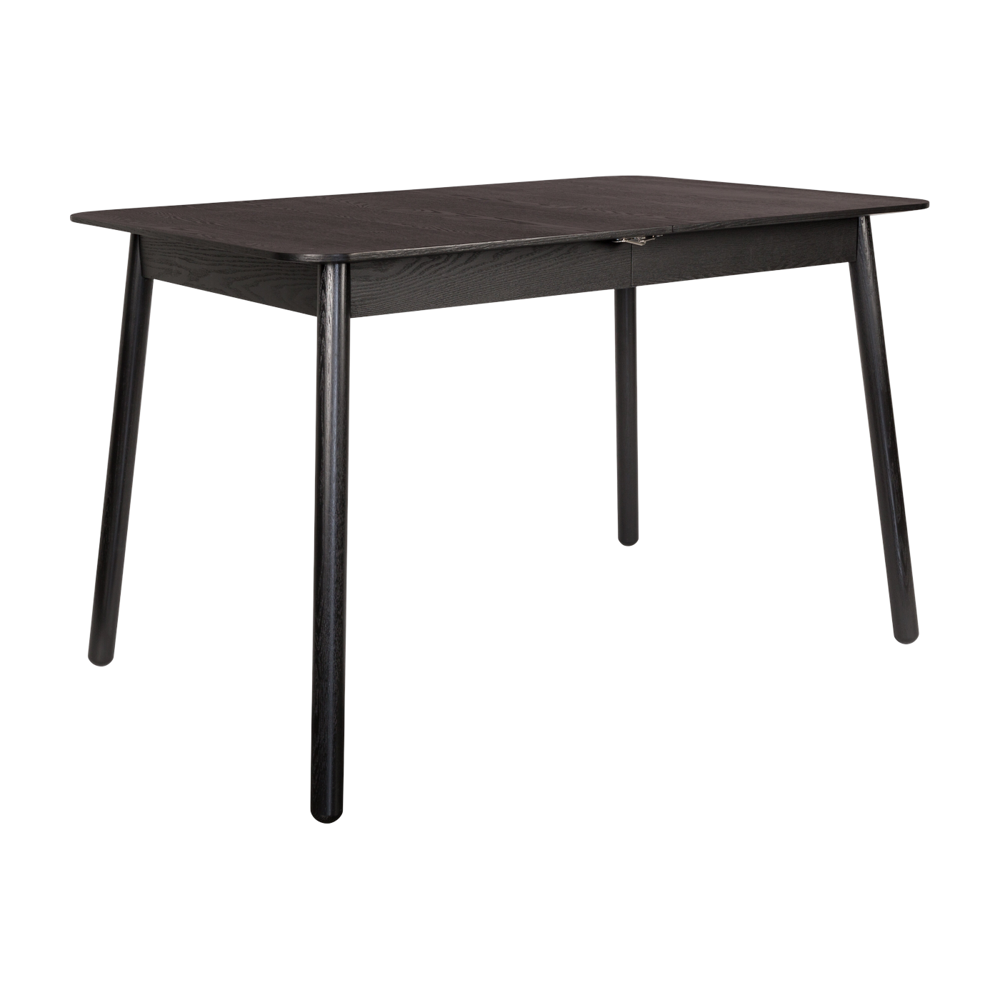 Rectangular dining table with extension in black stained oak 120/162x80cm Glimps - Zuiver