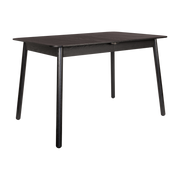 Mesa de comedor rectangular con hoja extensible en roble teñido negro 120/162x80cm Glimps - Zuiver
