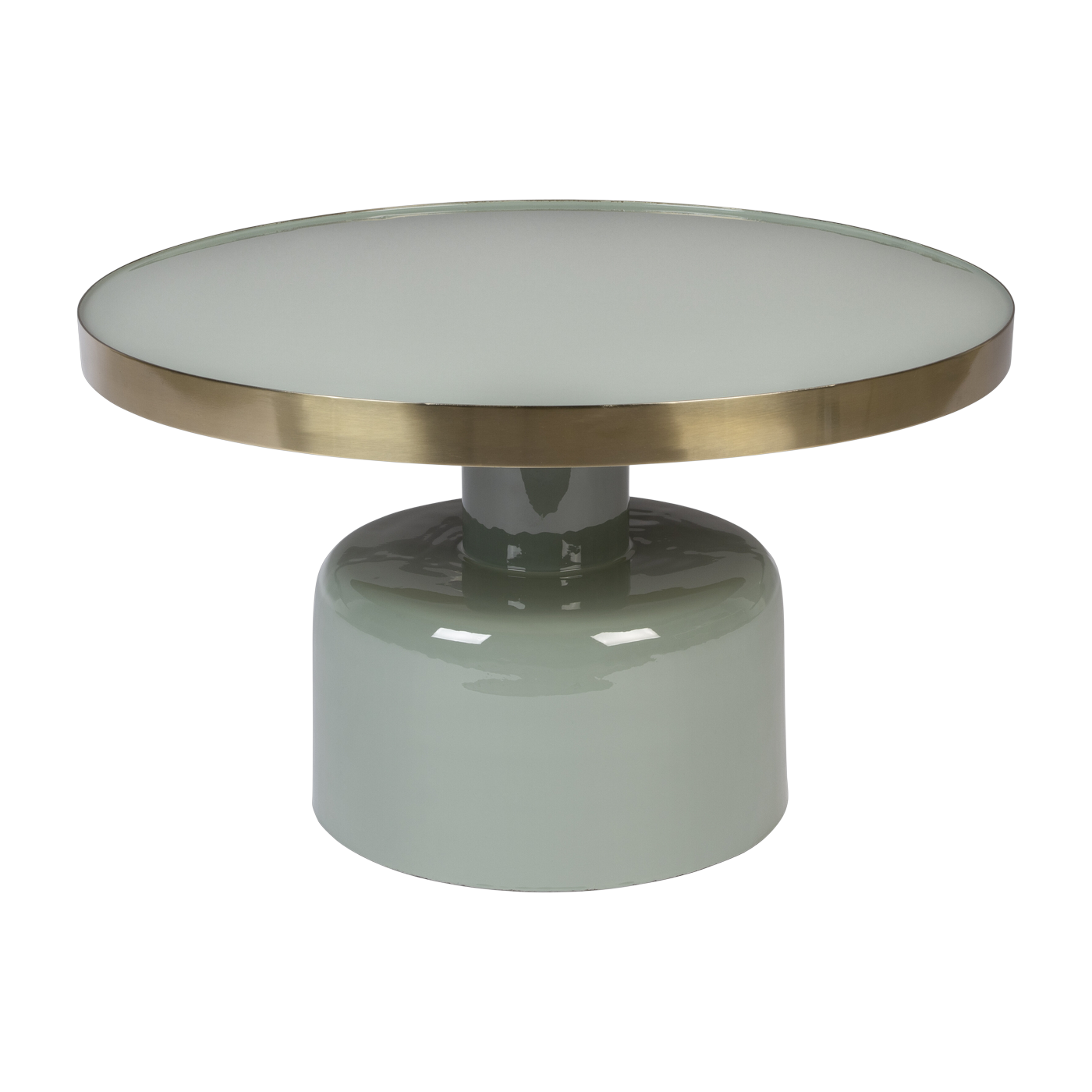 Couchtisch ronde aus grünem Enamel 60x35cm Glam -. Zuiver