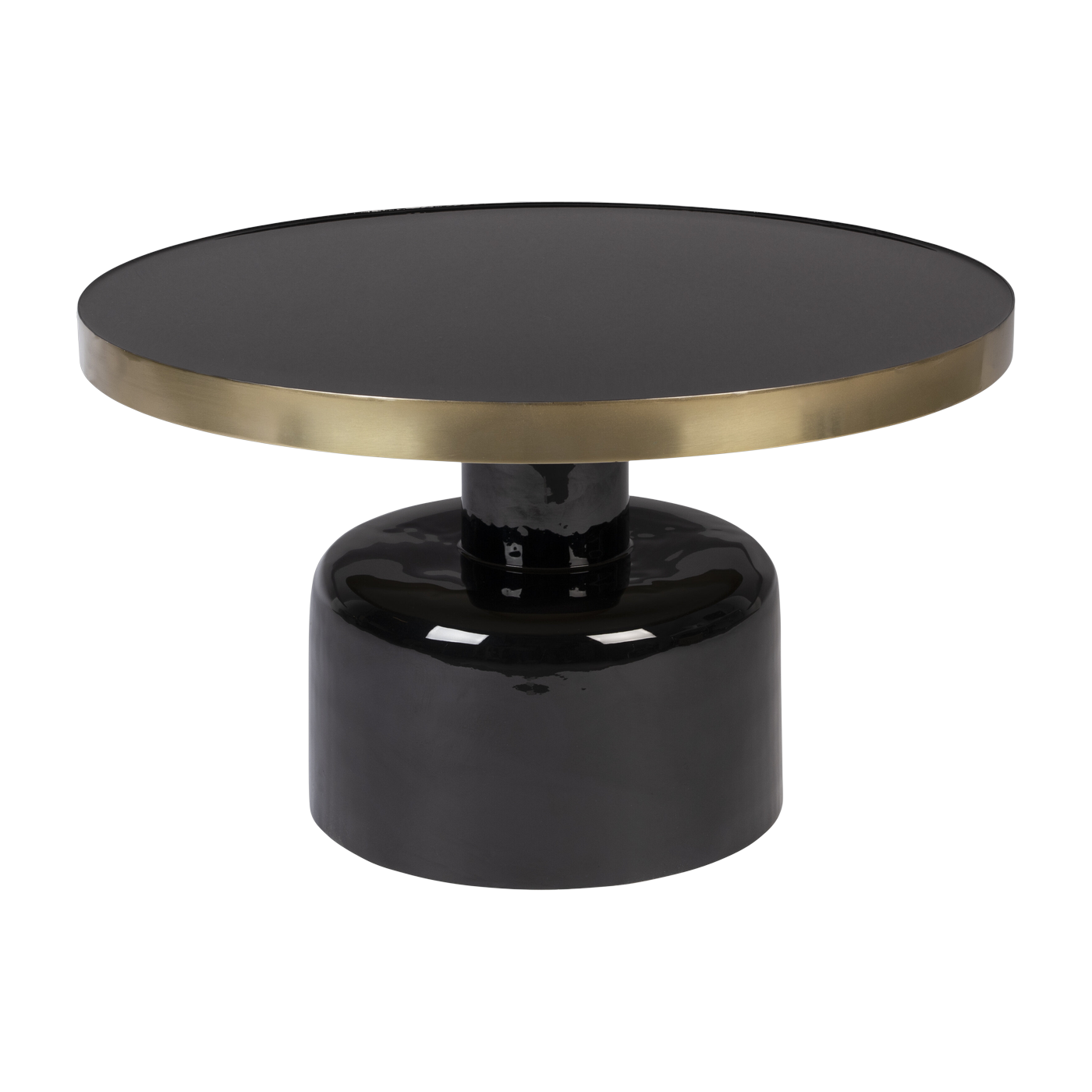 ronde Tavolino da salotto in smalto nero 60x35cm Glam - Zuiver