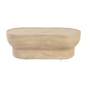Noble oval coffee table in sandy travertine-effect concrete 100x35cm - Zuiver