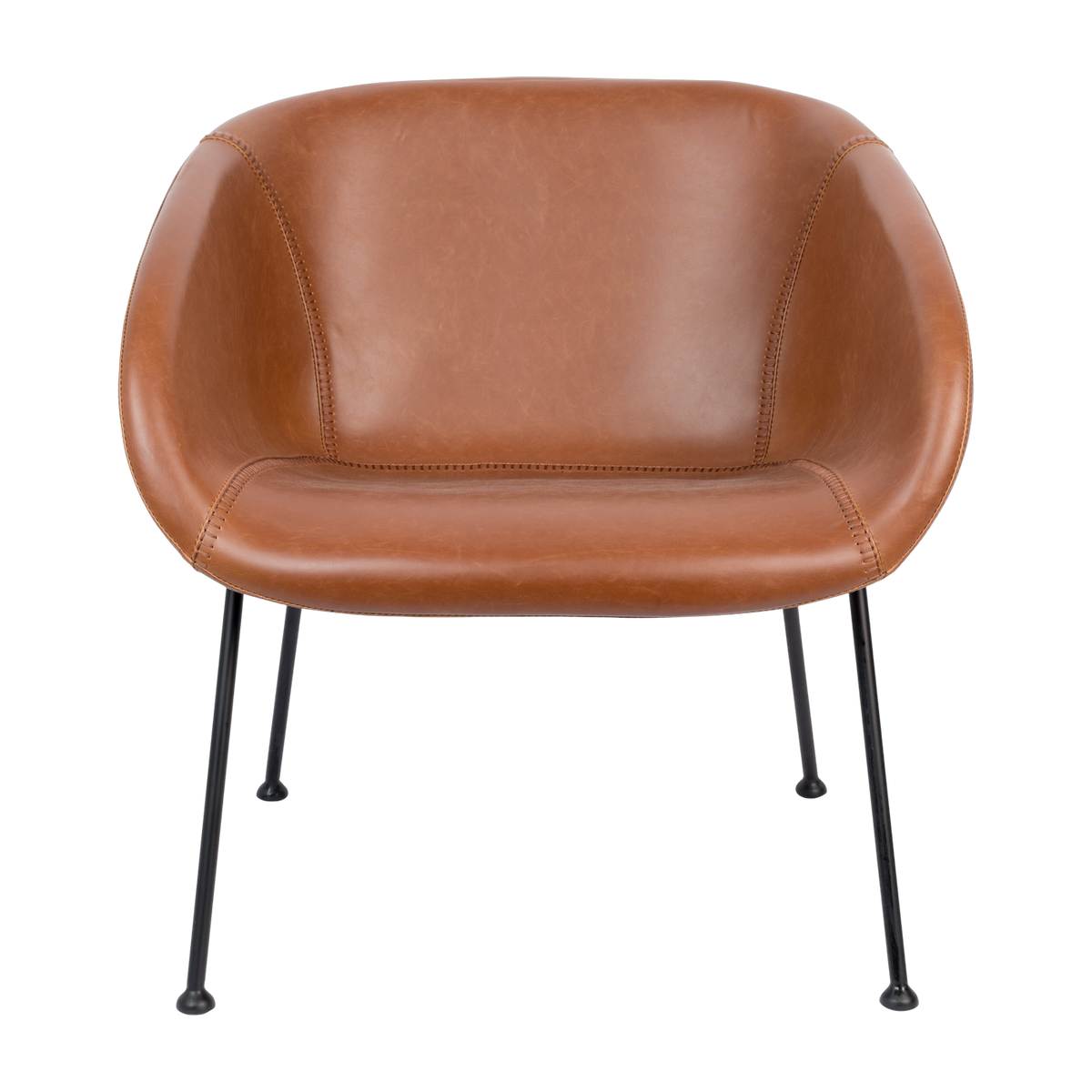 Poltrona in pelle marrone 72 cm Feston - Zuiver