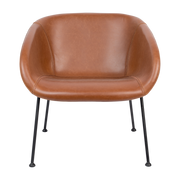 Fauteuil en cuir marron 72cm Feston - Zuiver