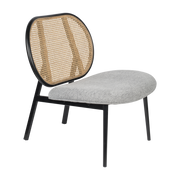 Fauteuil en cannage et assise grise 84cm Spike - Zuiver