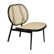 Fauteuil en cannage et acier noir 84cm Spike - Zuiver