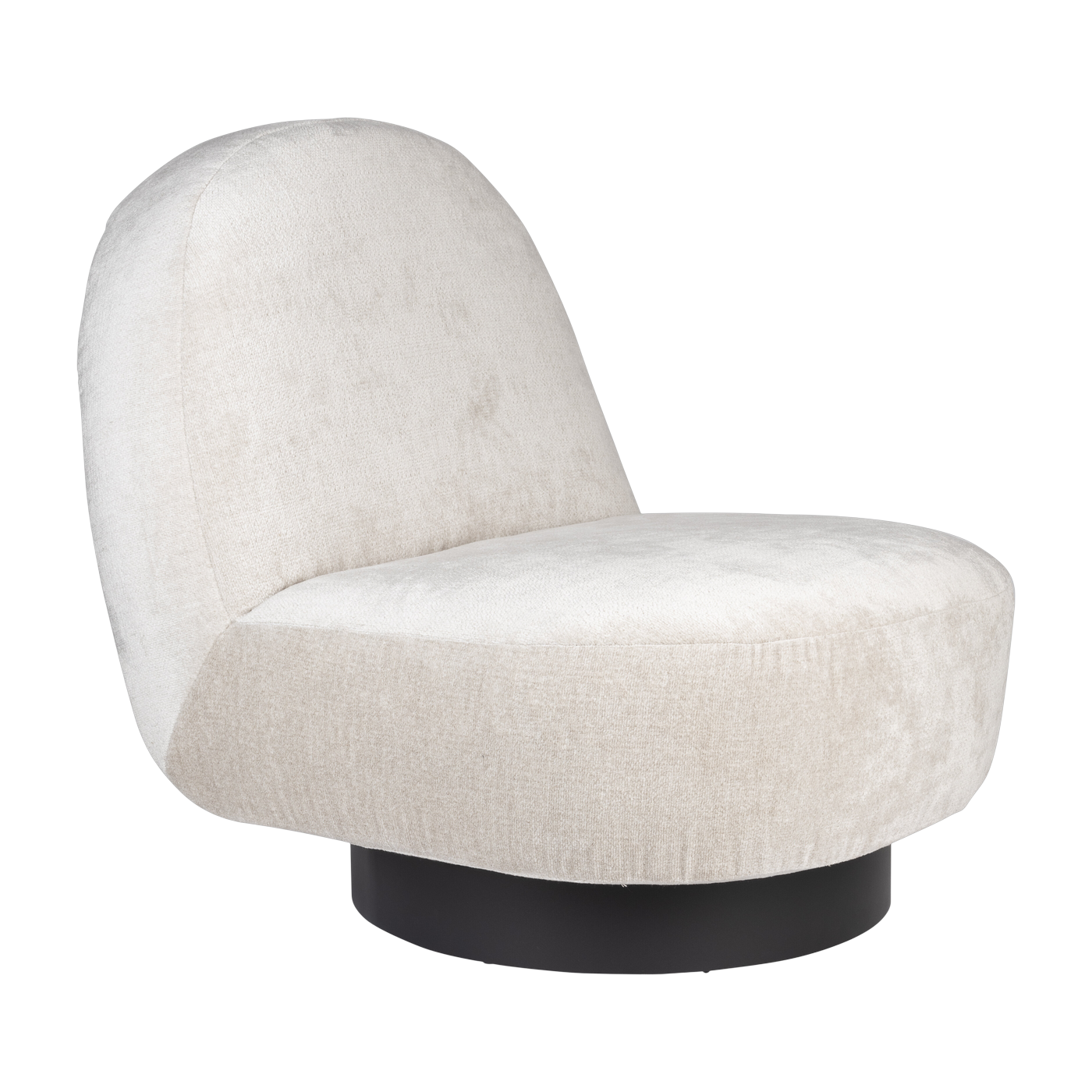 Drehbarer Sessel aus Polyester beige 85cm Eden -. Zuiver