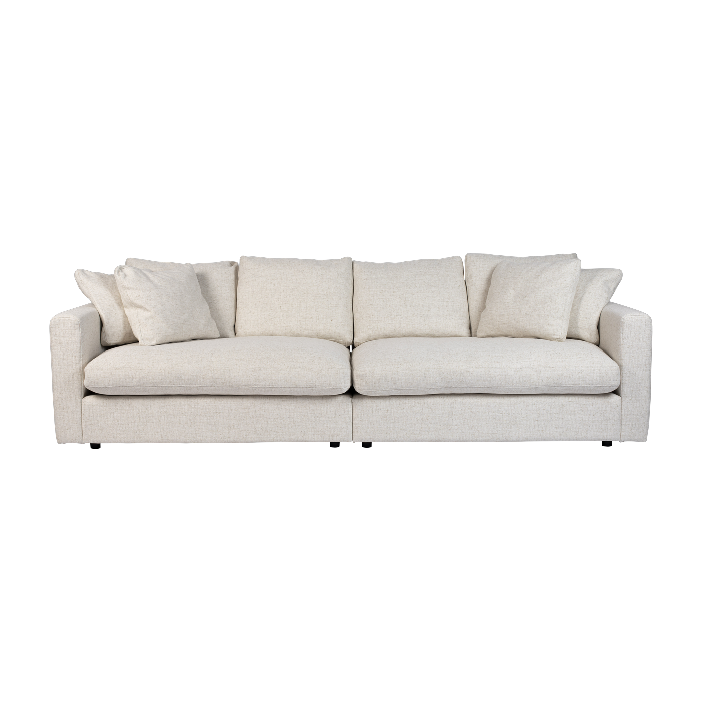 3-seater sofa in polyester and linen blend cream 266cm Sense - Zuiver