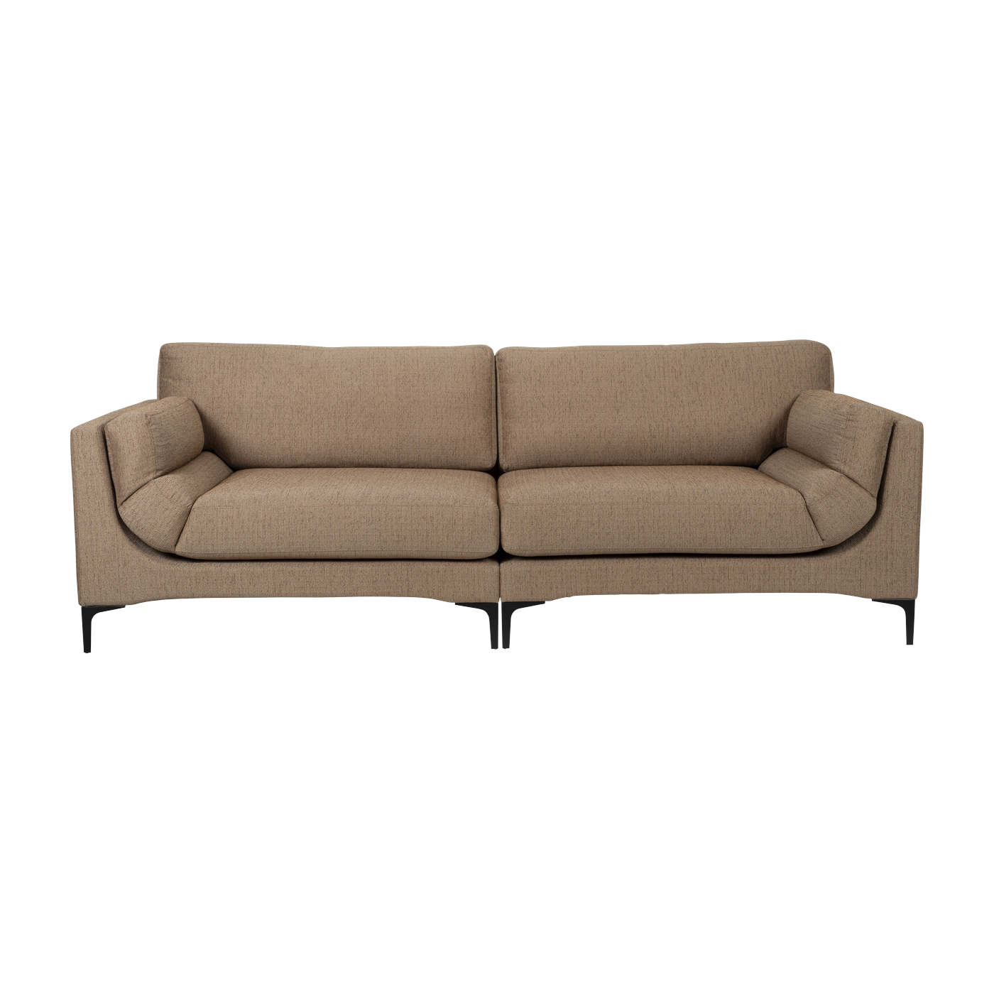 Canapé 3 places en polyester caramel 256cm Balcony - Zuiver