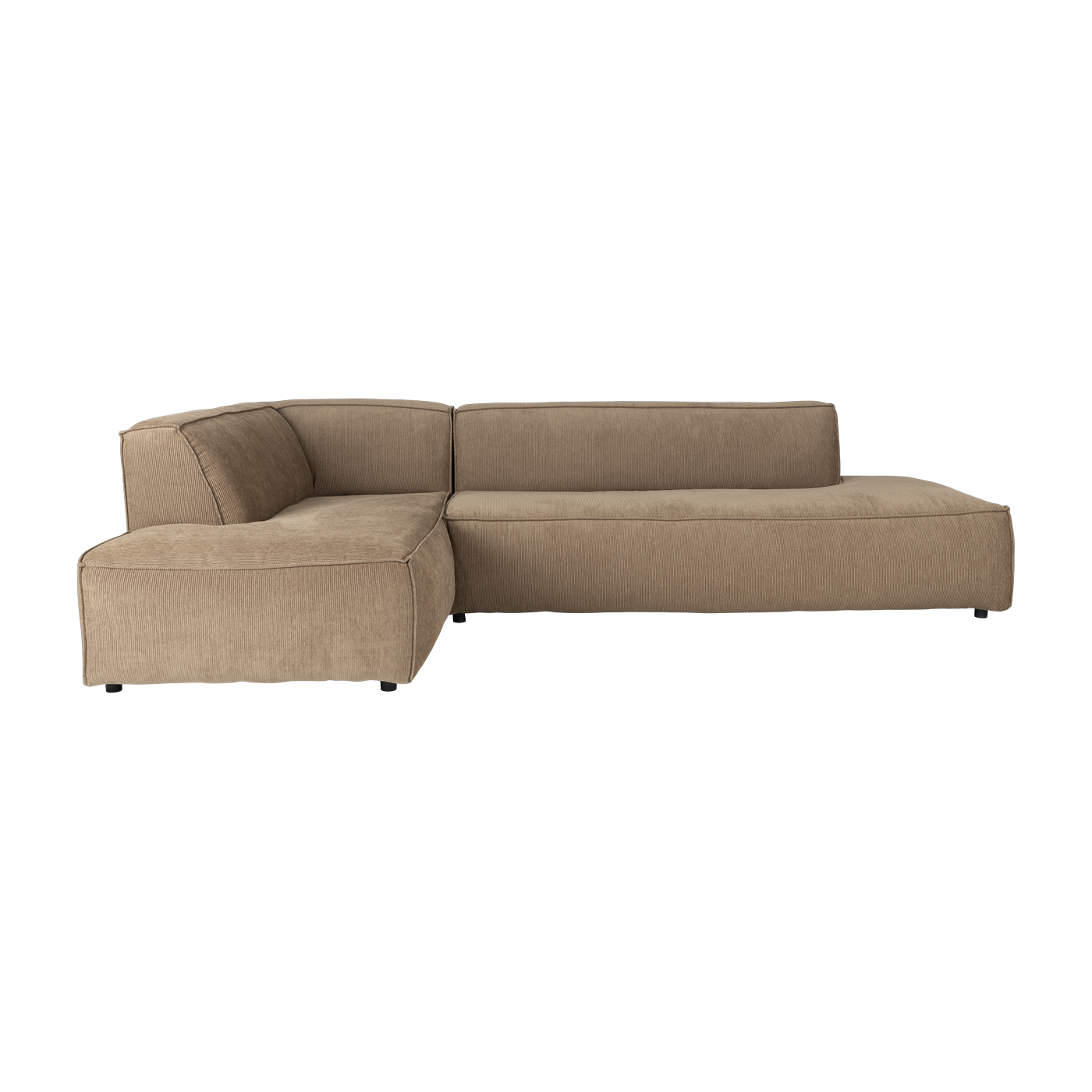 Sofa d' angle links Polyester gerippt Karamell 308x188cm Fat Freddy -. Zuiver
