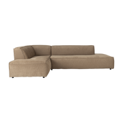 Sofa d' angle links Polyester gerippt Karamell 308x188cm Fat Freddy -. Zuiver