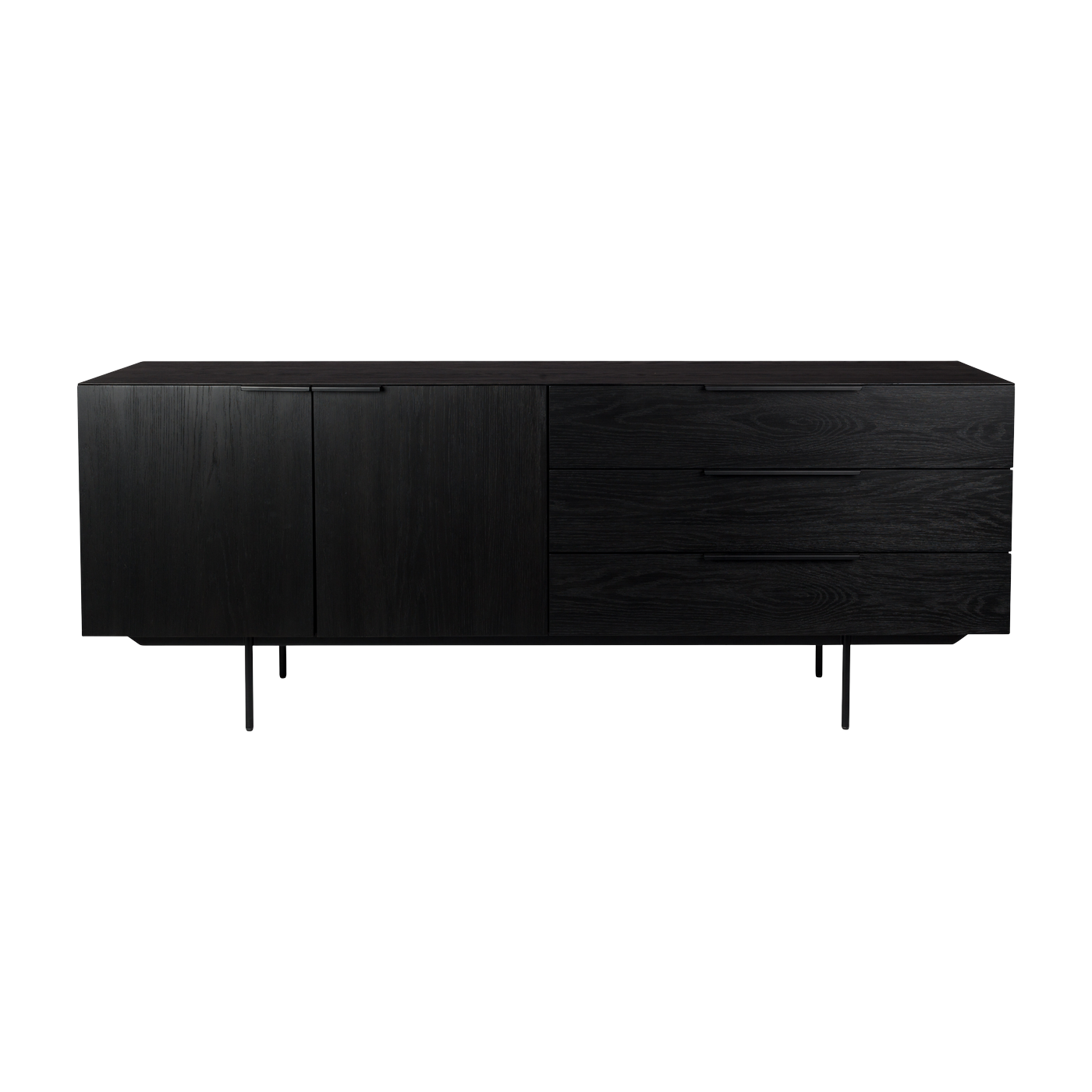 Buffet en chêne noir 180cm Travis - Zuiver