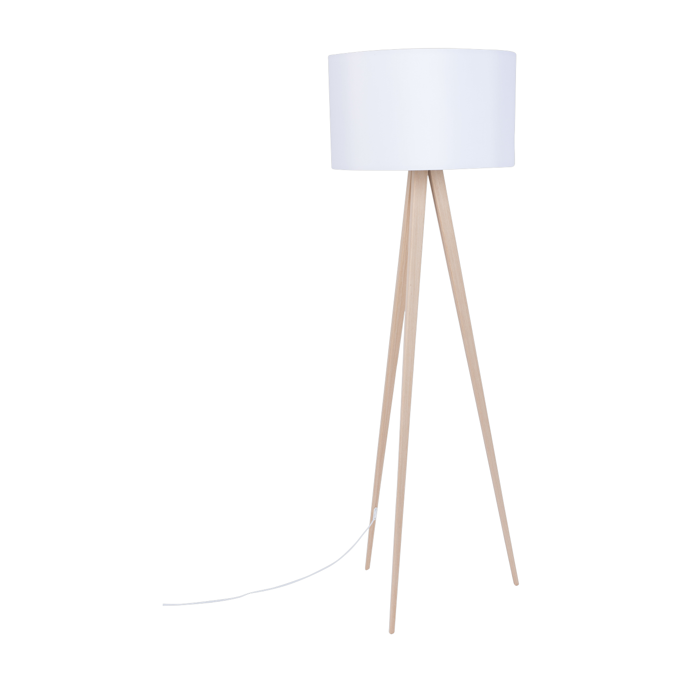 White metal and wood floor lamp 151cm Tripod - Zuiver