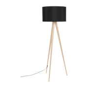 Tripod Lampada da terra in metallo nero e legno 151 cm Zuiver