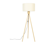 Lampadaire en bambou et coton blanc 155cm Fan - Zuiver