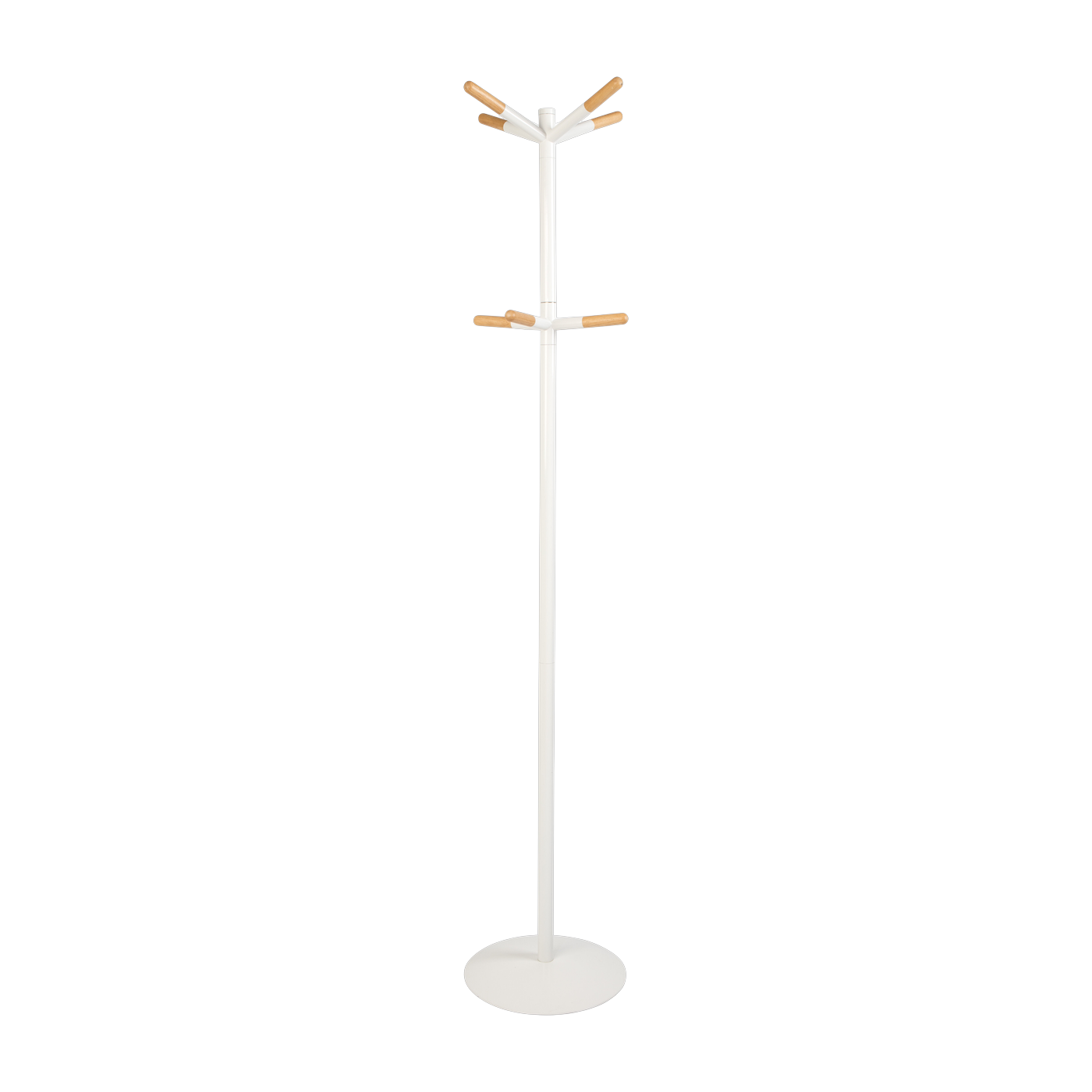 Porte-manteaux en métal blanc et détails bois 175,5cm Tip - Zuiver