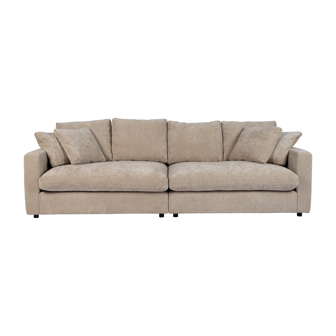 Canapé 3 places en polyester et mélange de lin nature soft 266cm Sense - Zuiver