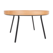Couchtisch runde Tischplatte aus Eiche und schwarzem Metall 78x45cm Oak Tray -. Zuiver