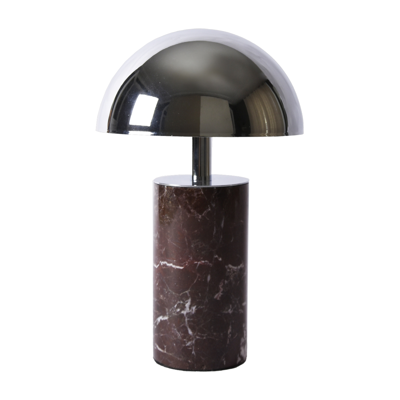 Portable lamp in red marbre and chrome shade 15x27cm Adei - Baccaris