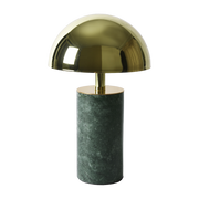 Lampe baladeuse en marbre vert et abat-jour doré 15x27cm Adei - Baccaris